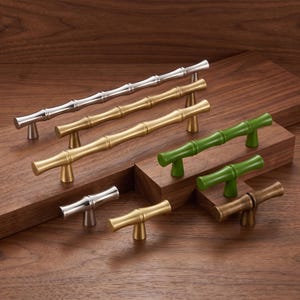 Bamboo Inspired Cabinet Handles, Decorative Drawer Pulls, Kitchen Cupboard Door Handles, Wardrobe Pulls, Dresser Furniture Hardware
