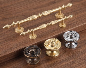 Ornate Cabinet Handles, Vintage Drawer Pulls, Victorian Cupboard Door Handles, Baroque Wardrobe Pulls, Decorative Furniture Hardware