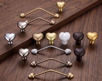 Heart Cabinet Knobs, Heart Shaped Drawer Pulls, Decorative Cupboard Handles, Dresser Knobs, Wardrobe Door Knobs, Cute Furniture Hardware