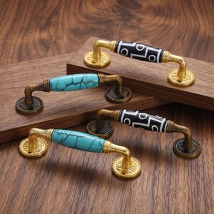 Vintage kastgreep, sierlijke ladegreep, ovale handgreep voor keukenkastjes, kastgreep, decoratieve meubelgreep