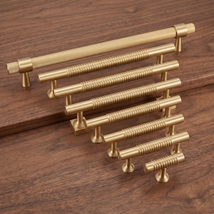 Ribbed Cabinet Pull Handle, Modern Drawer Pull, Decorative Kitchen Cabinet Hardware, Dresser Wardrobe Cupboard Door Pull, Furniture Handle
