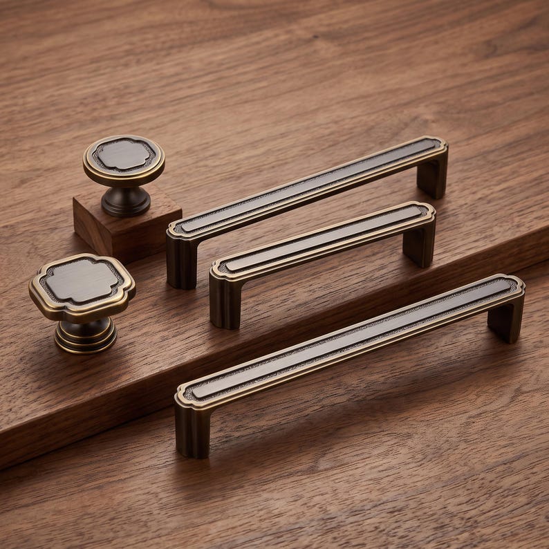 Geometric Cabinet Knobs and Pulls, Decorative Drawer Handles, Kitchen Cupboard Hardware, Dresser Wardrobe Door Handles, Furniture Hardware image 5