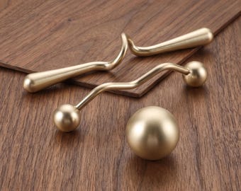 Wavy Cabinet Handles, Curved Drawer Pulls, Modern Cupboard Door Handles, Dresser Hardware, Wardrobe Pulls, Minimalist Furniture Handles