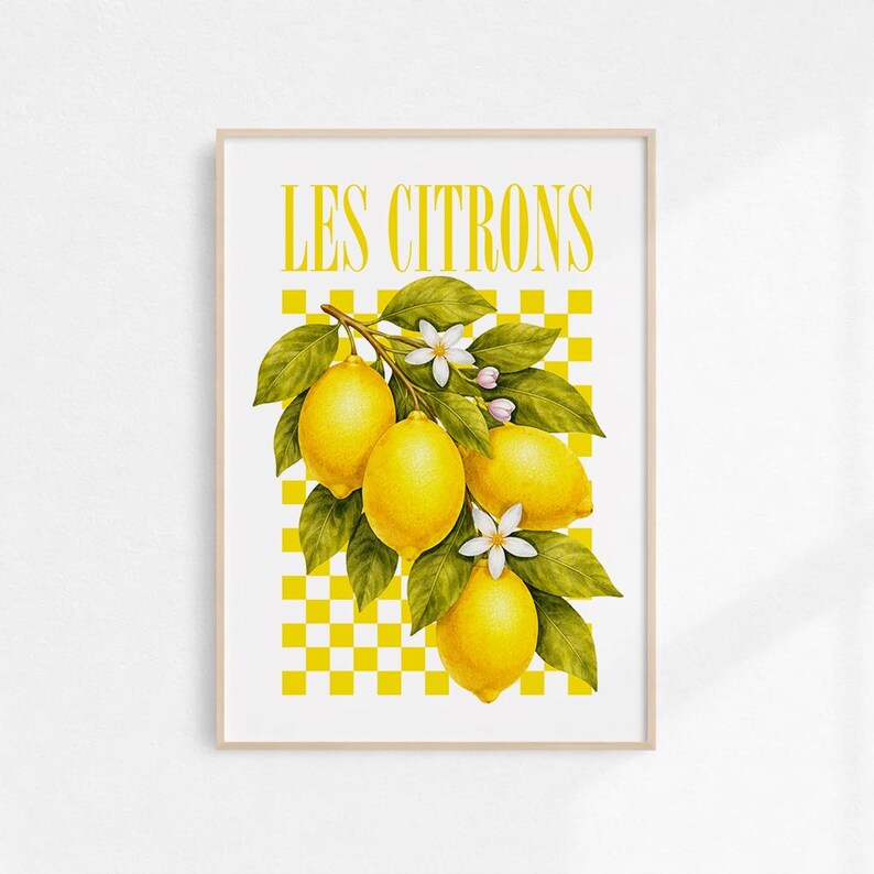 Lemon Botanical Printable Poster – “les Citrons” French Kitchen Wall ...