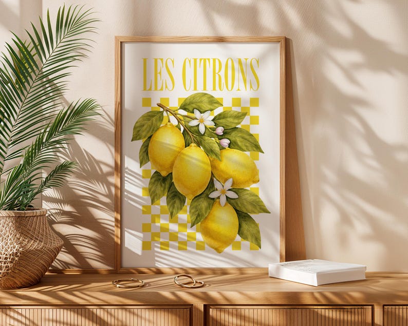 Lemon Botanical Printable Poster – “les Citrons” French Kitchen Wall ...