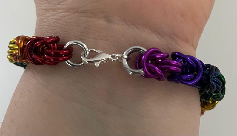 Rainbow Chainmail (chainmaille) Bracelet - Etsy