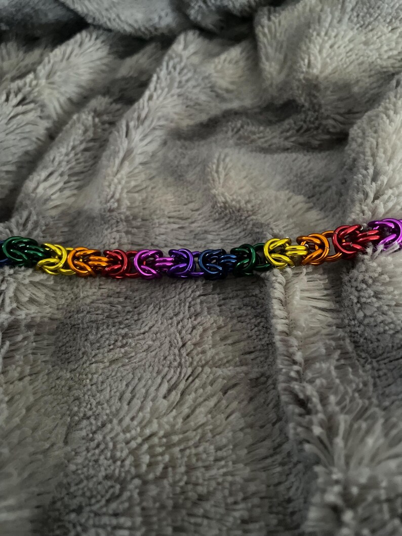 Rainbow Chainmail (chainmaille) Bracelet - Etsy