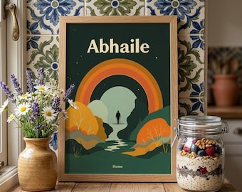 Abhaile Fine Art Print – Irish Home Typography Poster, Minimalist Wall Art Decor