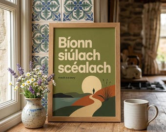 Irish Proverb Print | Traveller's Stories Typography Wall Art