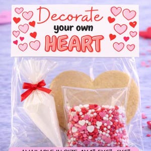 Kit para decorar galletas de San Valentín (descarga digital) / 3 tamaños, impresiones: Carta (EE. UU.) y A4
