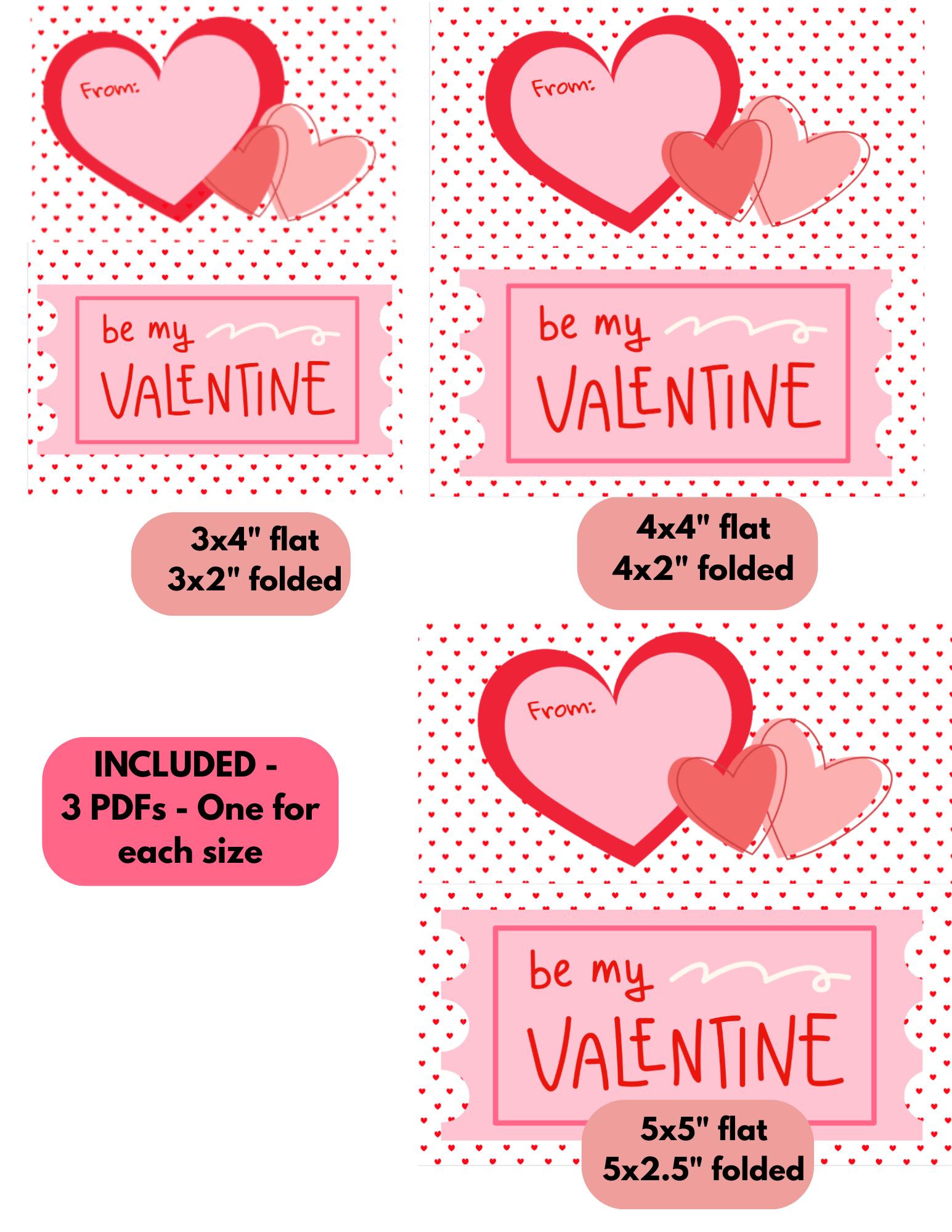 Be My Valentine Treat Bag Topper | Printable Cookie Tag (digital ...