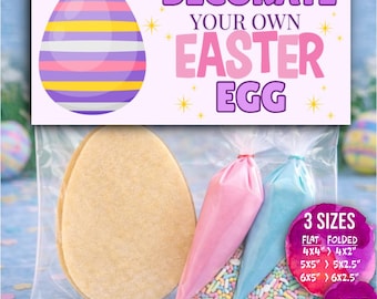 Kit para decorar sacolinha de doces em formato de ovo de Páscoa | Imprimível para sacolinha de doces (3 tamanhos) (Download digital)