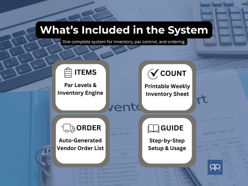 Bar Inventory & Ordering System – Google Sheets Template | Par Levels ...