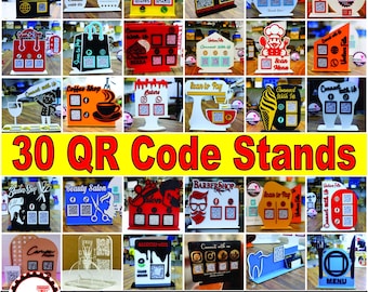 30 QR Code Stand Bundle für Business Social Media & Scan to Pay QR Schild