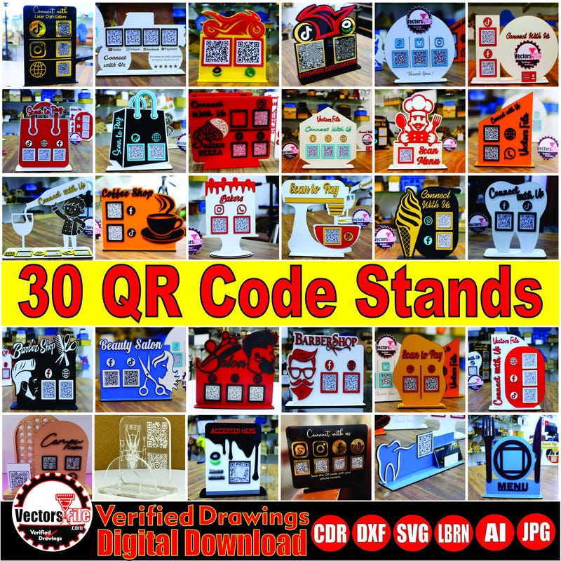 Multiple Qr Code Stand Qr Code Stand 3d - Etsy