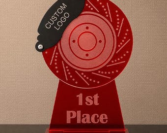 Laser Cut Personalized Brake Disc Acrylic Trophy Car Show Award SVG