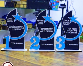 Laser Cut Trophy & Award Set für 1st, 2nd, 3rd Place Awards Bundle SVG-Datei
