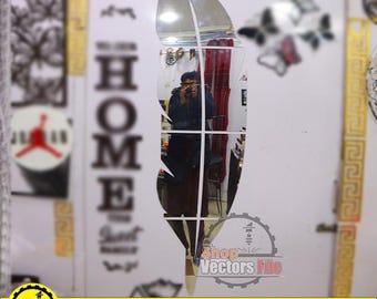 Laser geschnittene Blatt-Spiegelrahmen SVG, Wohnkultur (Digitaler Download)