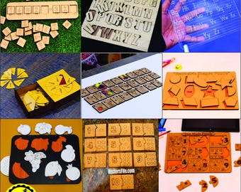Puzzle & Lernbretter für Kinder | Laser geschnitten SVG-Bundle (Digitaler Download)