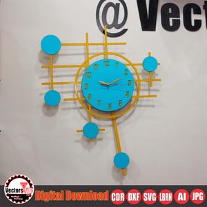 Pendulum Wall Clock SVG Laser Cut File | Modern Clock Design | Digital Download