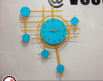 Pendel Wanduhr SVG Laser Cut Datei | Moderne Uhr Design | Digitaler Download