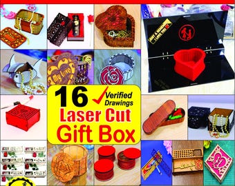 Laser Cut Geschenkschachtel Vorlagen - 16 dekorative Schachteln Designs (Digitaler Download)