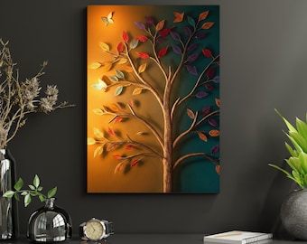3D-blommig fjärilsväggkonst, blommor och fjärilsträdtryck, utskrivbar natur, fjärilsclipart, fjärilssilhuett, digital nedladdning