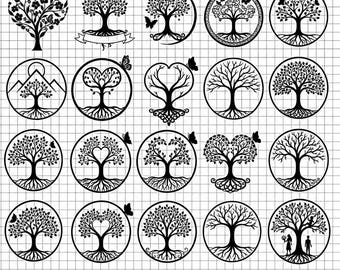 Tree of Life SVG PNG Bundle | Celtic Family Tree Roots | Heart Tree Clipart | Cricut Cut Files | Commercial Use Digital Download