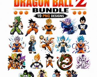 Dragon Ball Z PNG  Sublimation DTF Bundle | Anime Clipart Super Saiyan Character | Goku Vegeta Gohan | Transparent Digital  Download