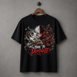 Dags att dominera Anime Fighter PNG | Cyberkrigare T-shirtdesign | 300 DPI Transparent PNG | Kommersiellt bruk