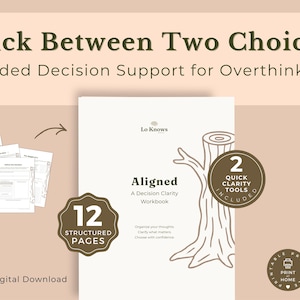 Decision Making Workbook | Guided Printable Clarity Journal with Flowchart | Values & Self-Trust Tool PDF