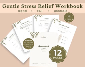 Libro de ejercicios imprimible para aliviar el estrés / Calma tu mente y reduce la sobrecarga / Hojas de trabajo para la ansiedad (PDF)