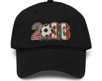 Borduurhoed WK 2026 | Geborduurd WK 2026 | Cadeaushirt voetbalfan | Sportkleding | Wereldbeker kinderen 2026 | Verjaardagscadeau