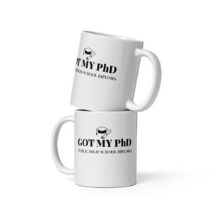 Tazza "Ho conseguito il mio dottorato" • Regalo di laurea divertente • Diploma di scuola superiore pubblica