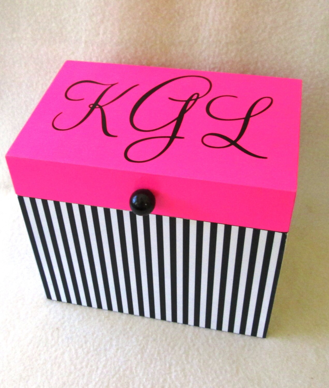 Large Recipe Box for 5X7 Dividers and Cards Wood Recipe Etsy