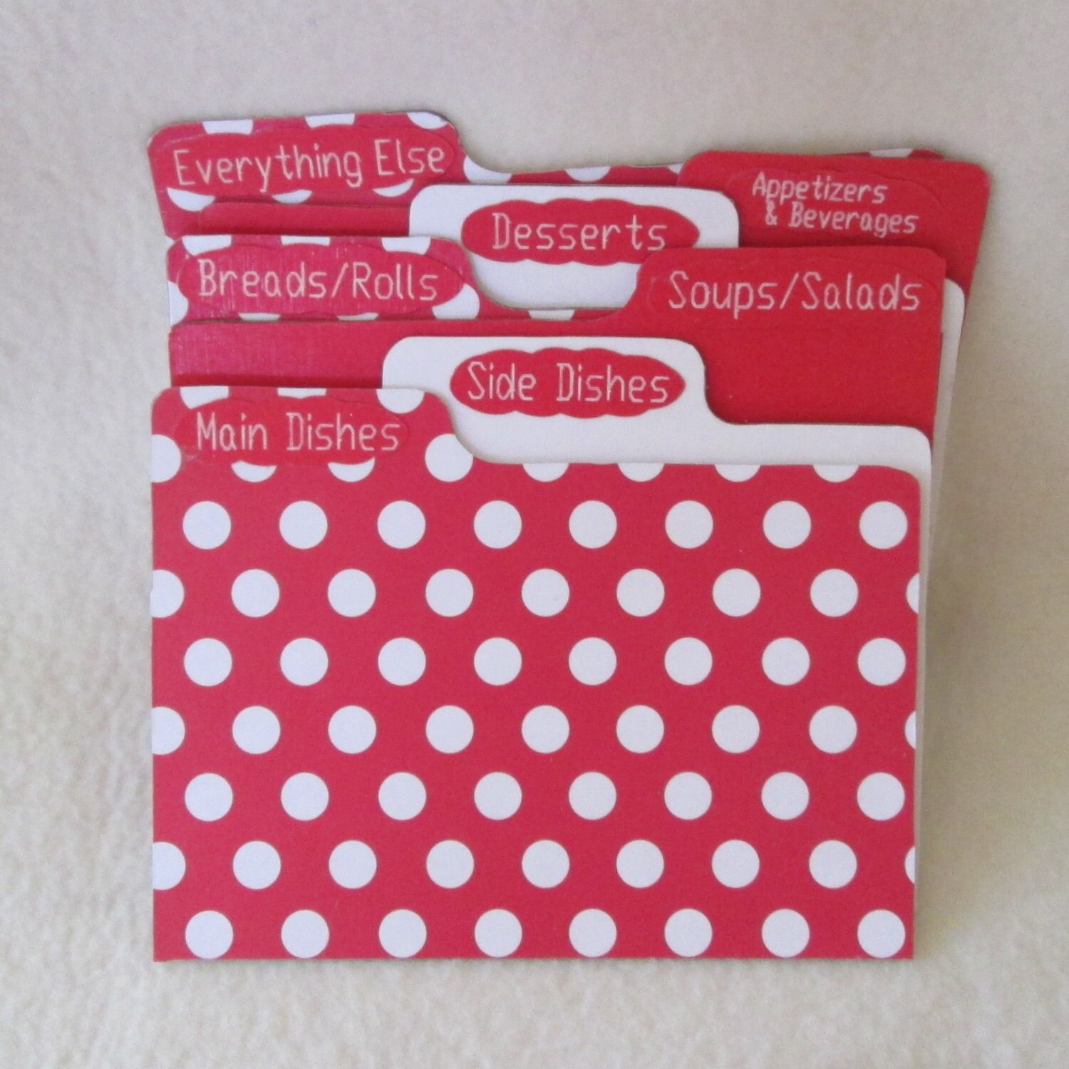 Recipe Card Dividers for Red Polka Dot Recipe Box Index Etsy
