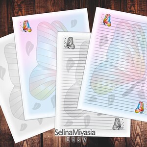 Hermoso estacionario - Mariposa 3 - Descarga digital imprimible PDF