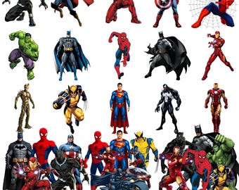 Super Heroes PNG Bundle | Super Hero Clipart Set | SpiderMan Digital Download |Instant Download | Printable Hero Bundle