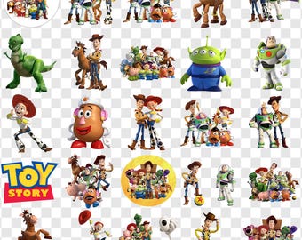 Toy Story PNG Clipart-paket, Toy Story-födelsedag PNG, barnfestdekorationer, utskrivbara DIY-designer, digital nedladdning