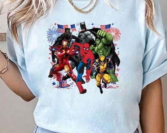 Marvel Superhjälte 4 juli Clipart PNG | Patriotisk superhjälte sublimeringsdesign | Digital nedladdning för självständighetsdagen