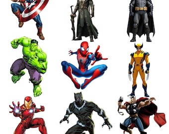 Super Heroes png bundle, Super Heroes set, Super Hero clipart set, instant download