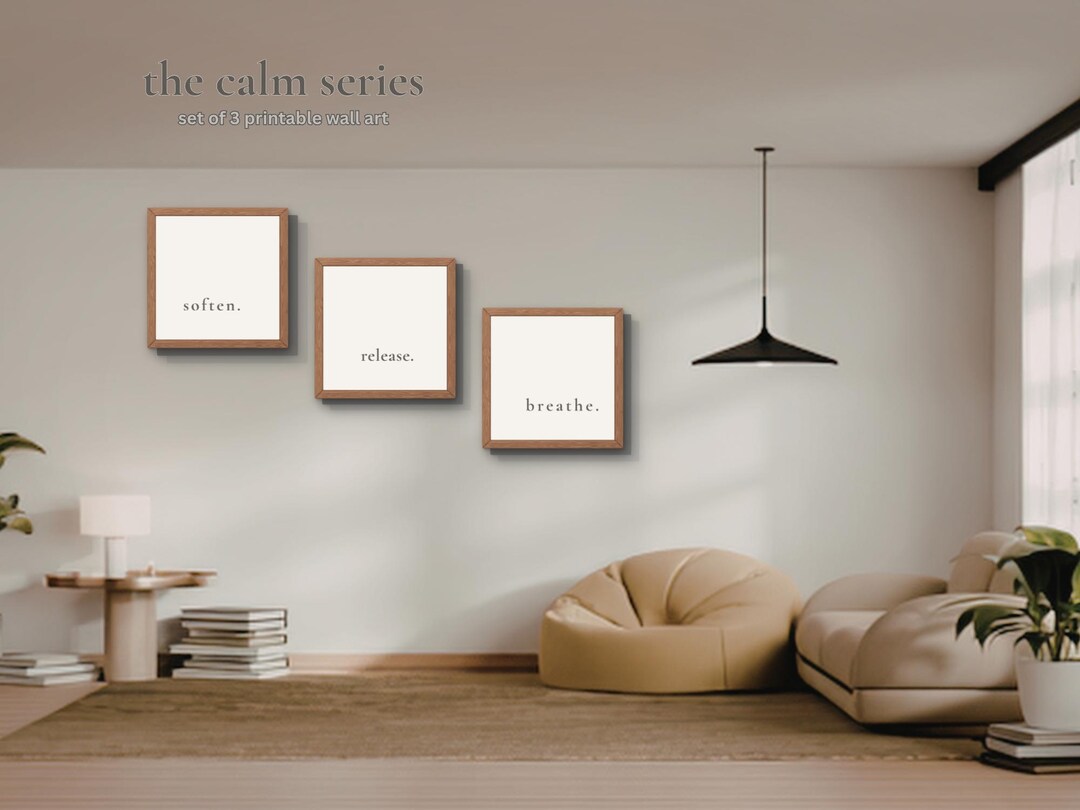 The Calm Series | Printable Wall Art Set, Minimalist Affirmation Prints ...