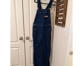 Vintage Big Mac Denim Overalls USA Made 34 x 32 Carpenter Workwear Dungarees