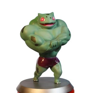 Ultra Muscular Bulbasaur 3D Print STL File – Pokémon Grass Starter – Collectible Figurine for 3D Printing