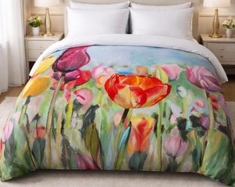 Edredom de algodão floral