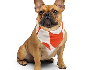 Pañuelo retro - Curvas naranjas y blancas