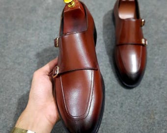 brown dress shoes with buckle H689 Calzoleria Toscana Double Strap Dress Shoe main image 0