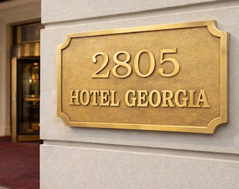 Custom Brass Name Plaques , Personalized Address Sign, Home & Office Doors Plates Décor