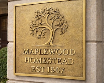 Custom Brass Plaques House Name Plaque – Personalized Home Décor Sign Good Quality