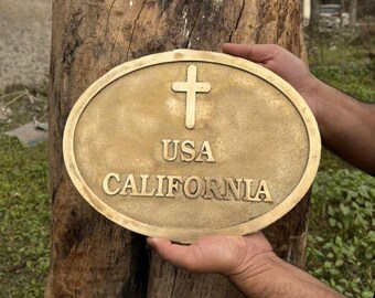 Custom Brass Name Plaques - House, Office, Garden's, Parks , Personalized Plaques & Church Plate Christian Sign